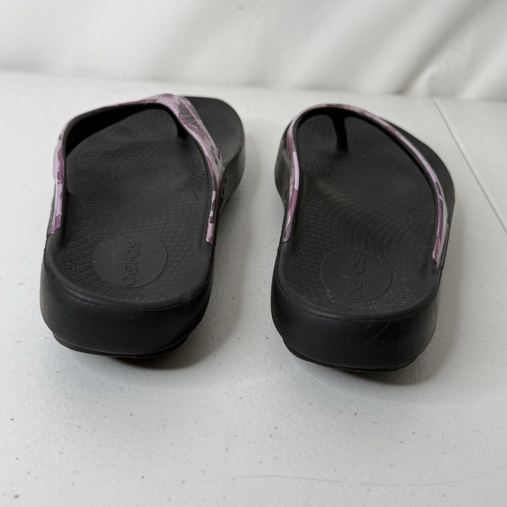OOFOS OOlala Limited Recovery Sandals Womens 9 Purple Camo Flip Flops EU 40 - Picture 5 of 11